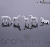 10 x Modell Pferde wei 1:75