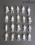 100 x Modell Figuren, wei unbemalt, fr Modellbau 1:75, Spur 00