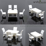 5er Set Modell Tisch (viereickig) Set mit 4 Stuhl fr Modellbau 
