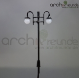 2 x LED Altstadt Laterne schwatz 2-flammig 6cm 1:100