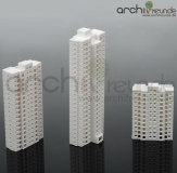 3 x Modellbau Bausatz Gebude Hochhaus 1:800 Typ A+B+C