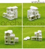 3 x Modell Gebude Villa Wohnung Haus 1:500 : Typ A + Typ B + Ty