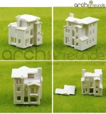 3 x Modell Gebude Villa Wohnung Haus 1:800 Typ A+B+C