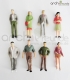 8 x Modell Figuren, stehende handbemalt, Modellbau 1:25 Spur G