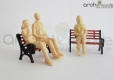 8 x Modell Figuren, sitzende, hautfarb unbemalt, 1: 25 LGB Spur