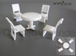 5er Set Modell Tisch Set mit 4 Stuhl 1:50