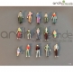 15 x Modell Figuren Handbemalt Modellbau 1:45 Spur 0