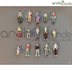 15 x Modell Figuren Handbemalt Modellbau 1:45 Spur 0