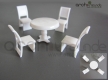 5er Set Modell Tisch Set mit 4 Stuhl 1:75/87 Spur 00/H0